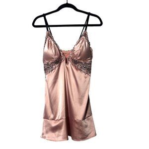 Silky Pink Auden Lace Trim Chemise With Adjustable Straps Size M Lingerie Top